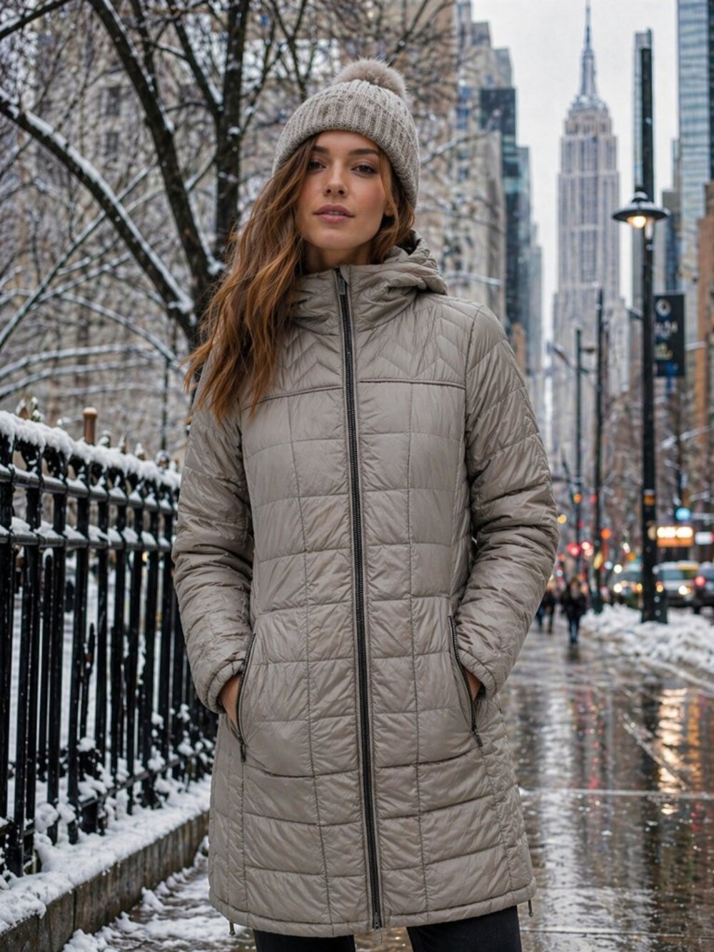 Michael Michael Kors Packable Down Fill Coat Winter Ski Jacket XS Tan Puffer